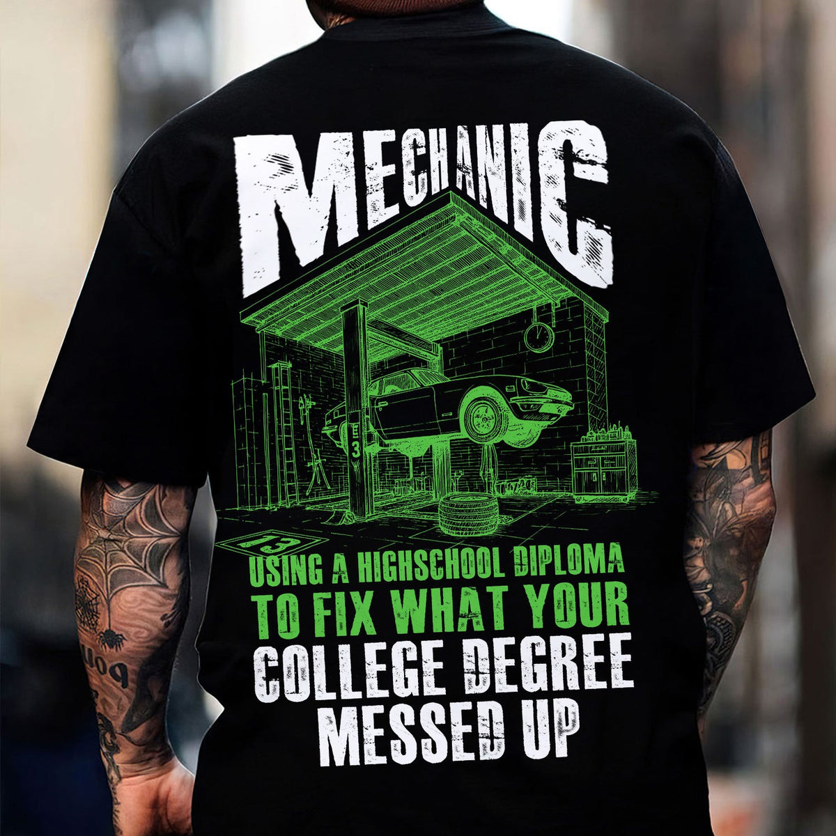 Mechanic Shirt, Using A High School Diploma To Fix What Your College Degree Messed Up, Gift for Car Guys, Auto Technicians