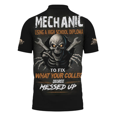 Mechanic Using a High School Diploma Shirt, Funny Mechanic Hoodie, Gift for Car Lovers, Bomber Jacket for Men
