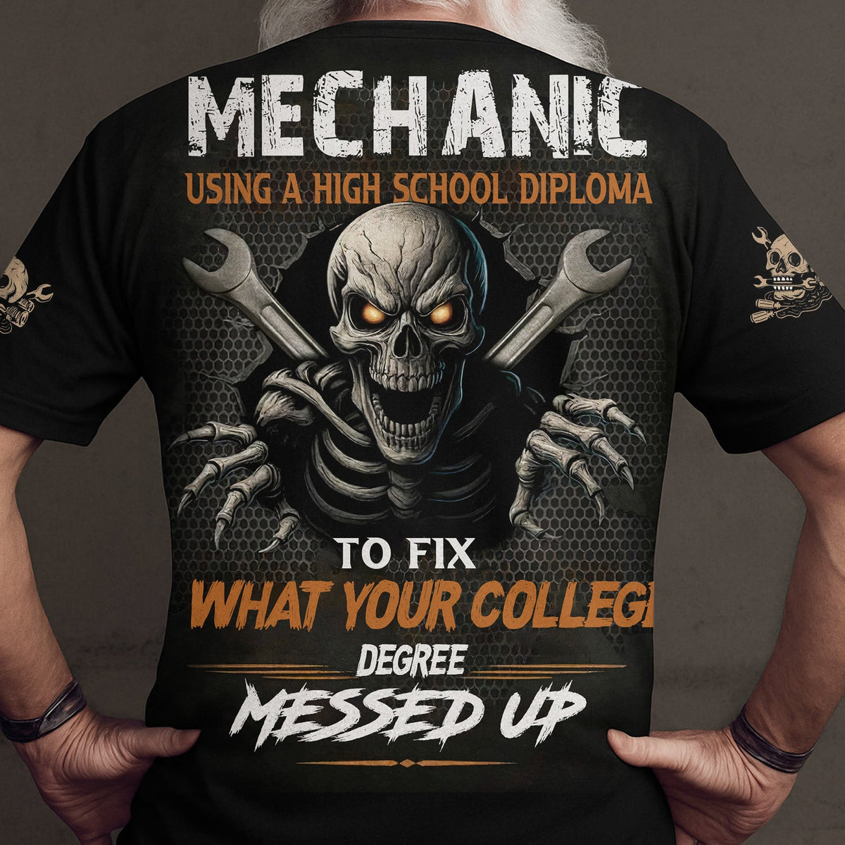Mechanic Using a High School Diploma Shirt, Funny Mechanic Hoodie, Gift for Car Lovers, Bomber Jacket for Men