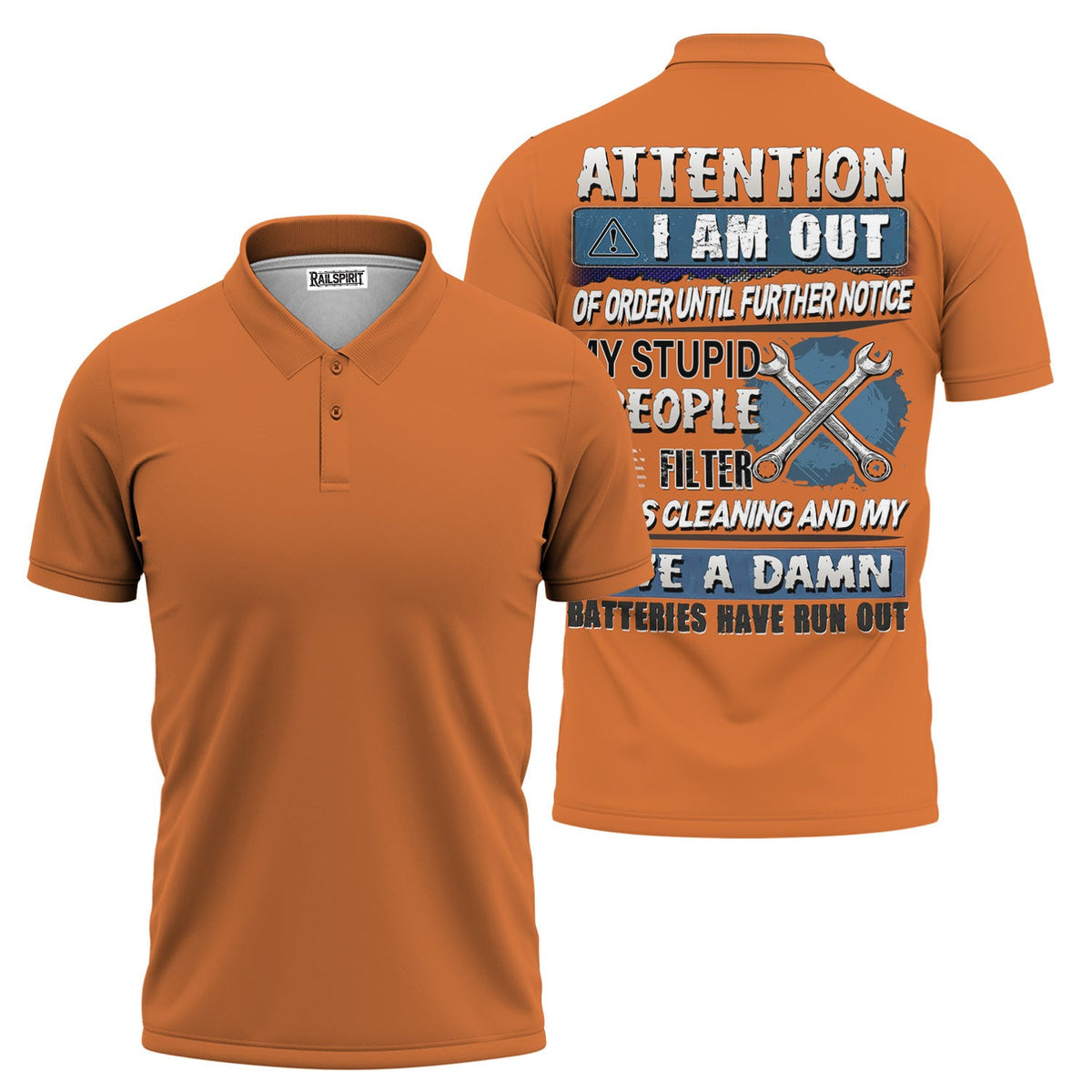 Funny Mechanic Shirt, Attention I Am Out of Order, My Stupid People Filter Needs Cleaning Tee, Mechanic or Veteran Gift