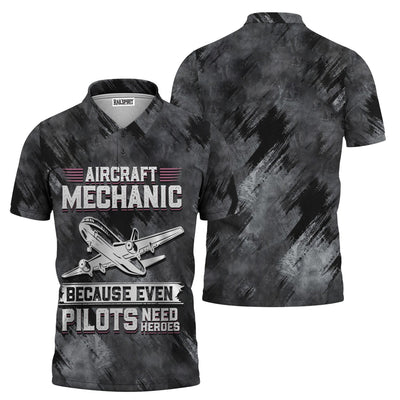 Aircraft Mechanic Shirt, Because Even Pilots Need Heroes T-Shirt, Aviation Maintenance Gift for Airplane Mechanics