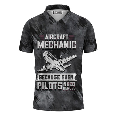 Aircraft Mechanic Shirt, Because Even Pilots Need Heroes T-Shirt, Aviation Maintenance Gift for Airplane Mechanics