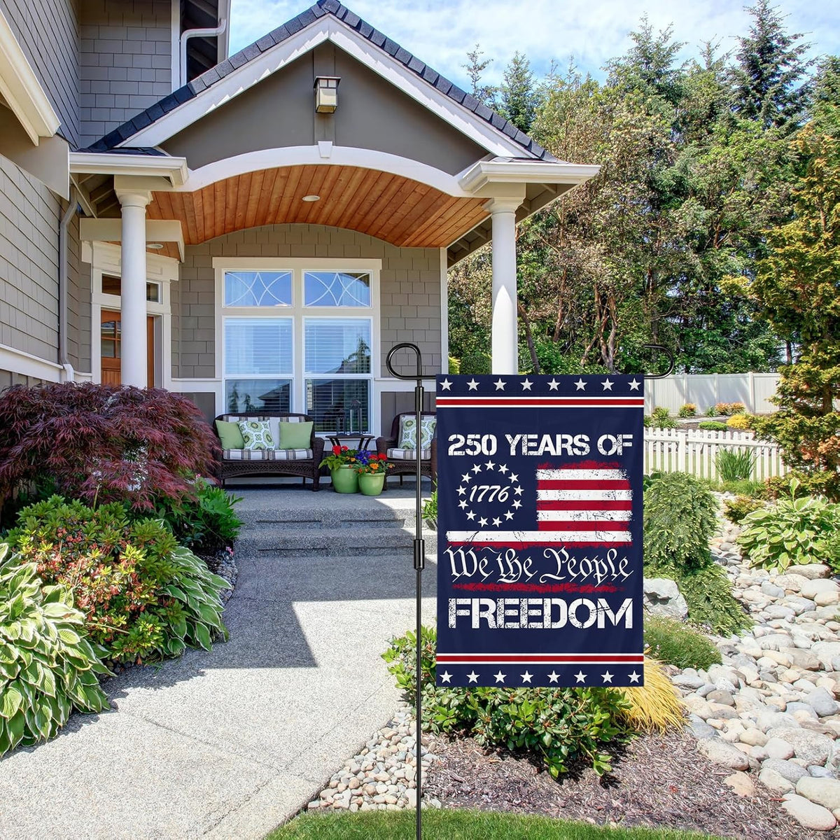 We The People 1776-2026 Flag Memorial Day Patriotic 250th Birthday 250 Years United States Indoor Garden Decoration