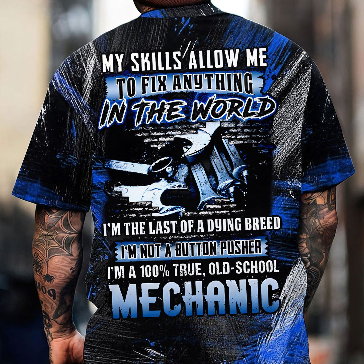 Old School Mechanic Shirt, My Skills Allow Me To Fix Anything In The World Quote Shirt, Funny Mechanic Gift For Men