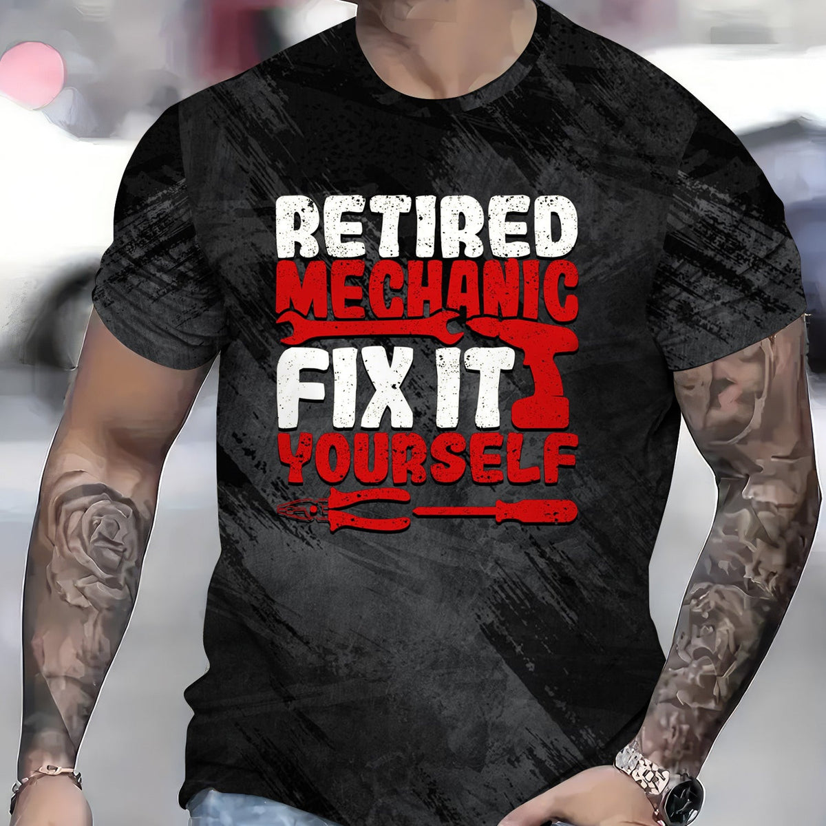 Retired Mechanic Shirt Fix It Yourself, Funny Graphic Tee for Retirees Gift for Men Unique Mechanic Retirement Apparel