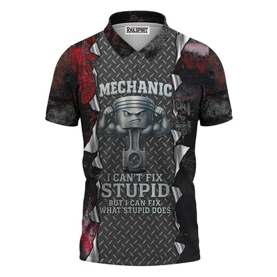 Mechanic I Cant Fix Stupid But I Can Fix What Stupid Does Funny Mechanic Shirt, Gift for Men Husband Dad Mechanics Life