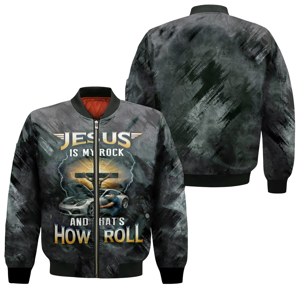 Jesus Is My Rock And That's How I Roll Mechanic Shirt, Car Lover Gift, Automotive, Faith Shirt, Gift For Men & Women