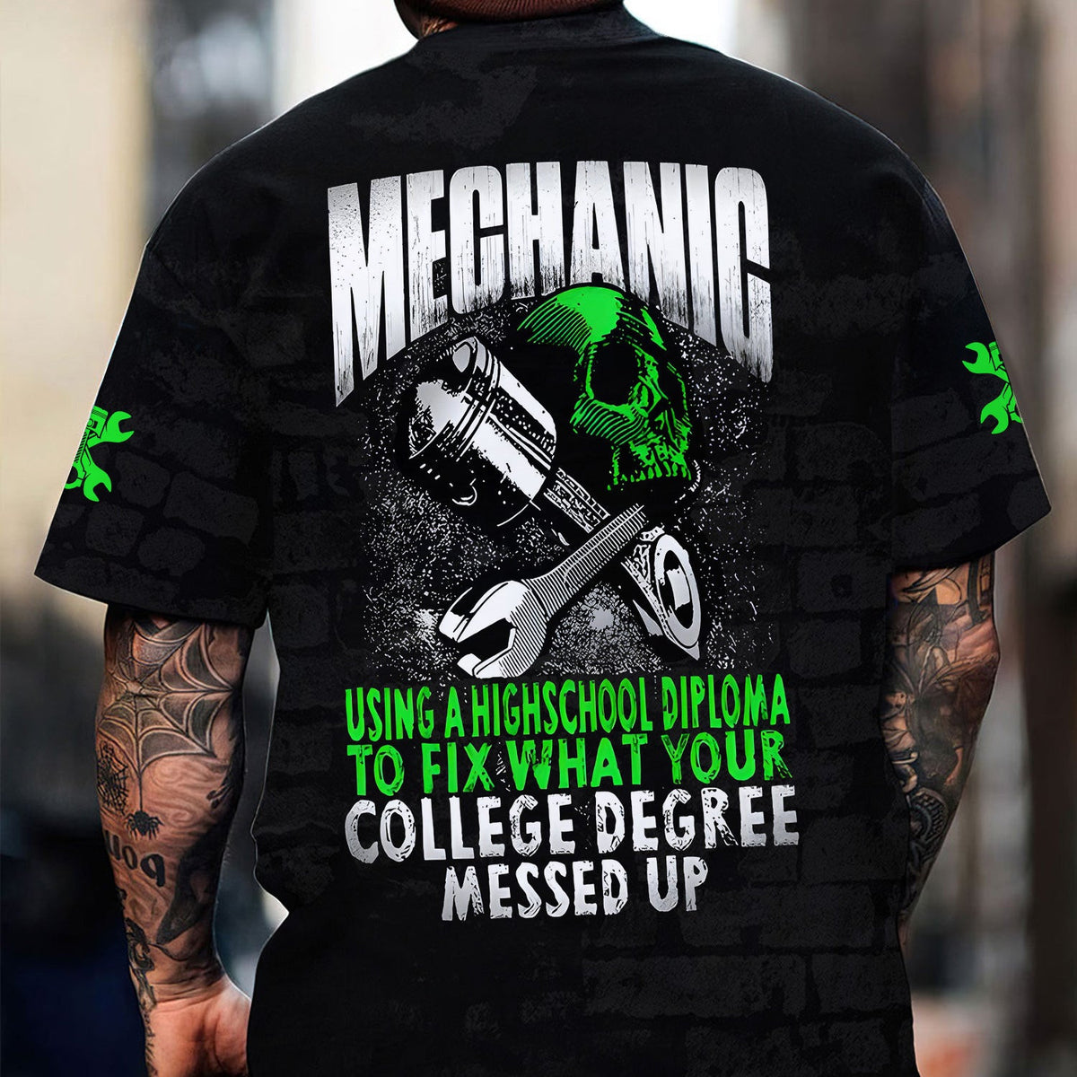 Funny Mechanic Shirt, Using Highschool Diploma to Fix College Degree Tee, Auto Repair T-Shirt, Garage Work Gift for Car Lovers