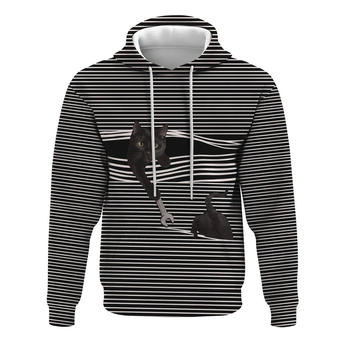 Mechanic Shirt with Black Cat Stripes, Funny Mechanic Design, Cat Lover Gift, Unique Graphic Tee for Men & Women, Pet Lover Apparel