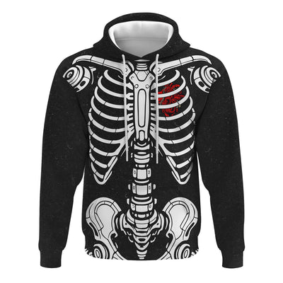 Skeleton Mechanic Shirt for Men Rib Cage Spine Bone Graphic Shirt Gearhead Auto Repair Halloween Costume Top Funny Skull Shirt