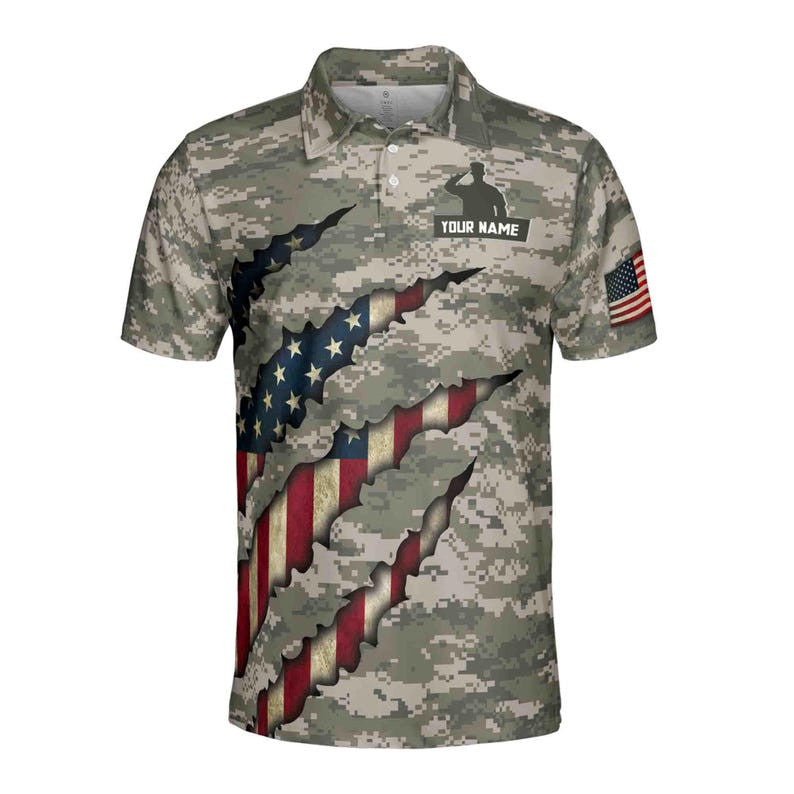 Personalized Veteran Men's Polo Shirt My Time In Uniform Is Over But Being A Veteran Never Ends Shirt