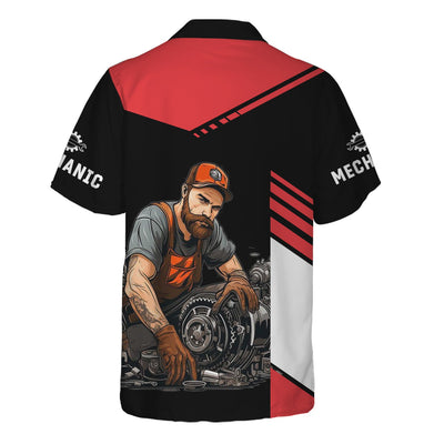 Custom Name Mechanic Shirt, Personalized Garage Workwear T-Shirt, Auto Repair Gear Graphic Tee, Funny Car Lover Gift for Men