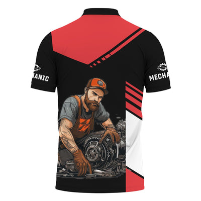 Custom Name Mechanic Shirt, Personalized Garage Workwear T-Shirt, Auto Repair Gear Graphic Tee, Funny Car Lover Gift for Men