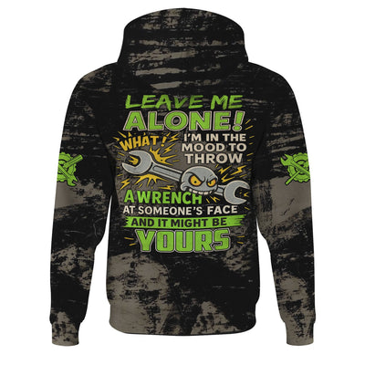 Auto Repair Garage Shirt Leave Me Alone Im In The Mood To Throw A Wrench Funny Mechanic, Gift Men & Women