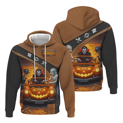 Halloween Mechanic T Shirt Funny Vampire Skeleton Mummy Pumpkin Car Spooky Auto Repair Garage Workwear Tee Gift For Men Women Halloween