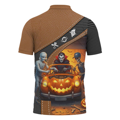 Halloween Mechanic T Shirt Funny Vampire Skeleton Mummy Pumpkin Car Spooky Auto Repair Garage Workwear Tee Gift For Men Women Halloween