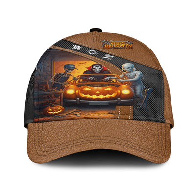 Halloween Mechanic T Shirt Funny Vampire Skeleton Mummy Pumpkin Car Spooky Auto Repair Garage Workwear Tee Gift For Men Women Halloween