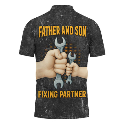 Father And Son Mechanic T Shirt Fixing Partner Auto Repair Garage Workwear Tee Funny Car Repair Shirt Fathers Day Birthday Gift For Dad