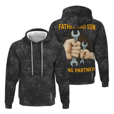 Father And Son Mechanic T Shirt Fixing Partner Auto Repair Garage Workwear Tee Funny Car Repair Shirt Fathers Day Birthday Gift For Dad