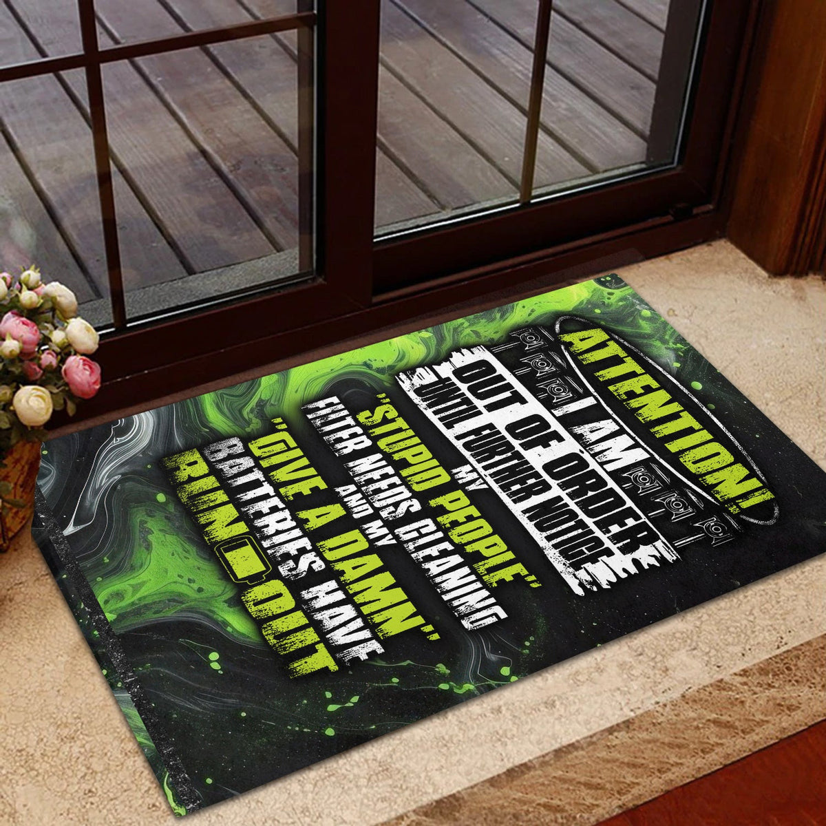 Vintage Mechanic Doormat Attention I Am Out Of Order Until Further Notice Door Mat Home Decor