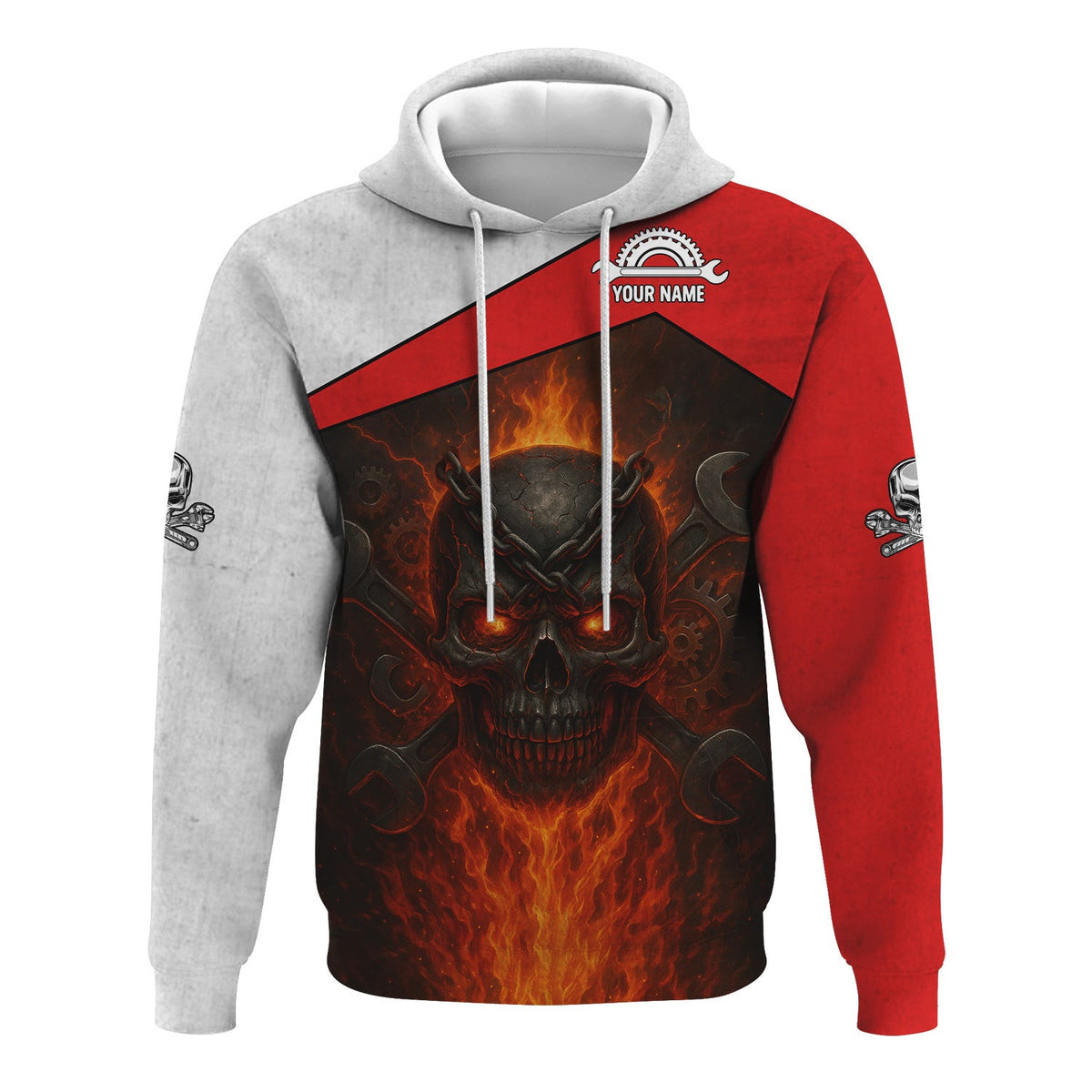 Custom Name Mechanic Shirt, Flaming Skull Mechanic Shirt, Apparel Enthusiast Gift for Men & Women, Funny Mechanic Lover