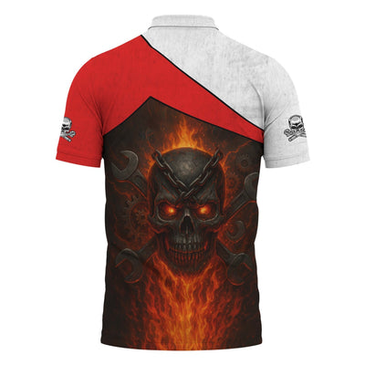 Custom Name Mechanic Shirt, Flaming Skull Mechanic Shirt, Apparel Enthusiast Gift for Men & Women, Funny Mechanic Lover