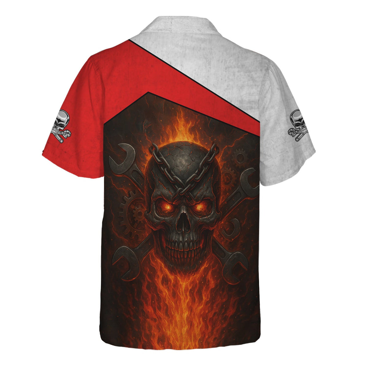 Custom Name Mechanic Shirt, Flaming Skull Mechanic Shirt, Apparel Enthusiast Gift for Men & Women, Funny Mechanic Lover
