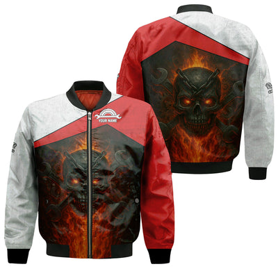 Custom Name Mechanic Shirt, Flaming Skull Mechanic Shirt, Apparel Enthusiast Gift for Men & Women, Funny Mechanic Lover