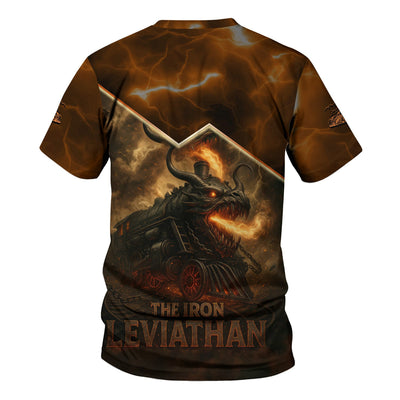Custom Name Steam Train T-shirt, The Iron Leviathan, Monster Train Design, Train Lover Gift