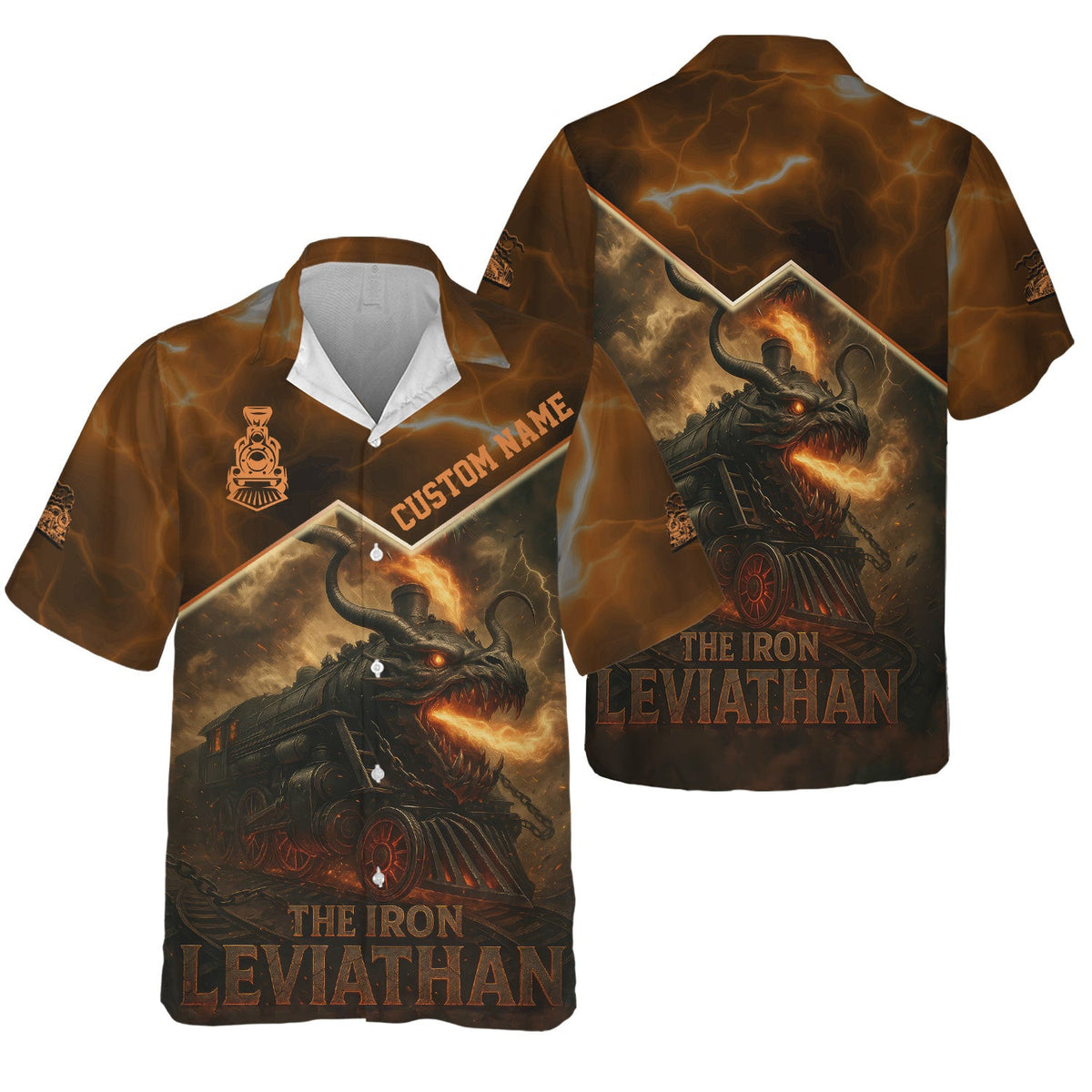 Custom Name Steam Train T-shirt, The Iron Leviathan, Monster Train Design, Train Lover Gift