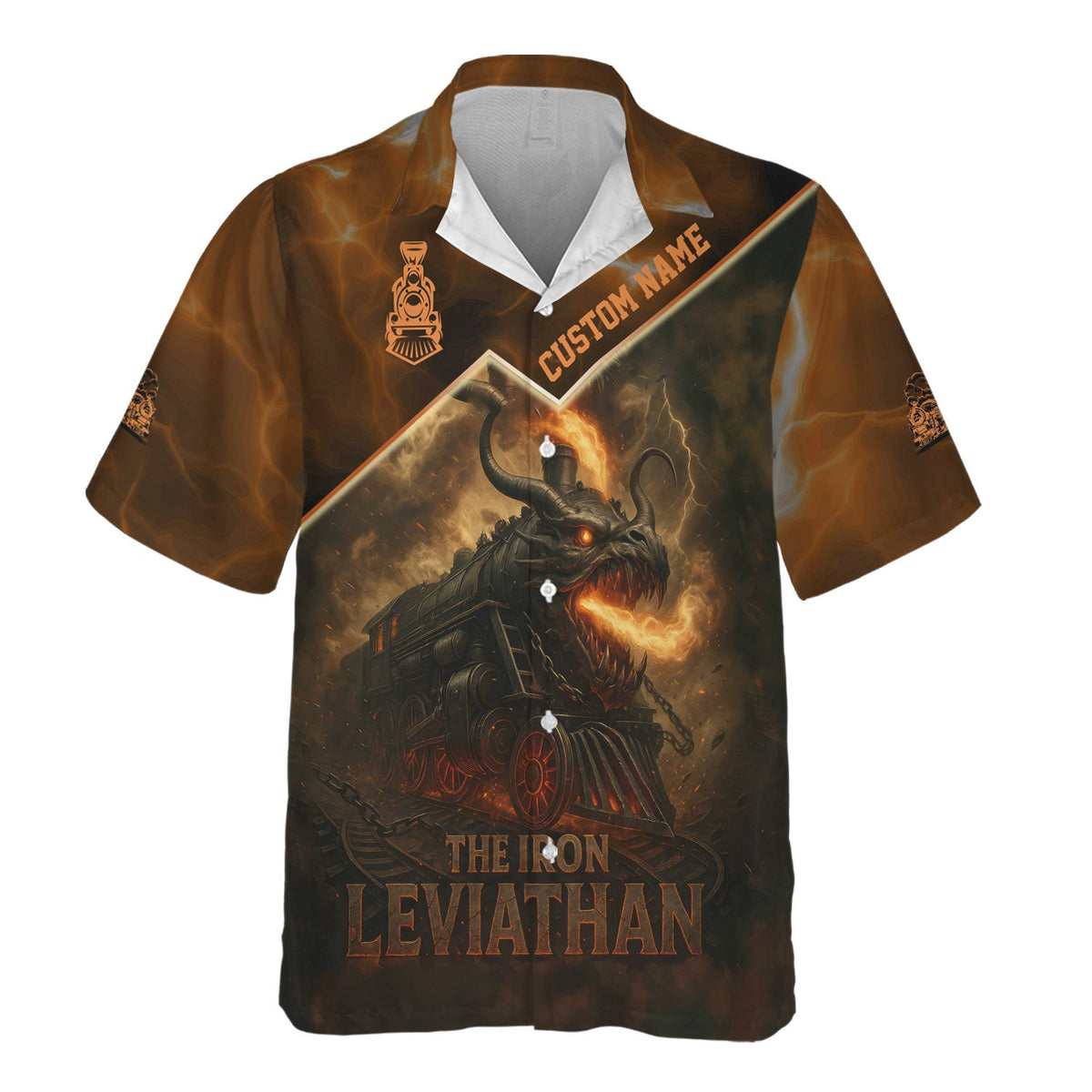 Custom Name Steam Train T-shirt, The Iron Leviathan, Monster Train Design, Train Lover Gift