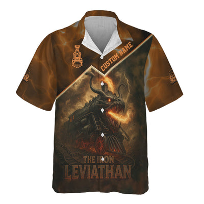 Custom Name Steam Train T-shirt, The Iron Leviathan, Monster Train Design, Train Lover Gift
