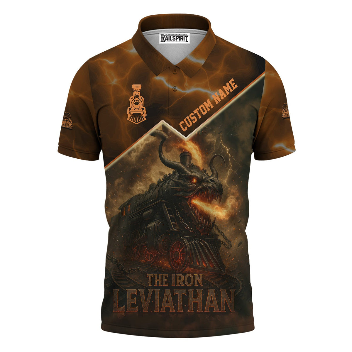 Custom Name Steam Train T-shirt, The Iron Leviathan, Monster Train Design, Train Lover Gift