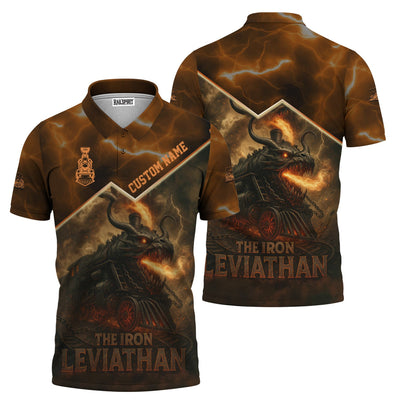 Custom Name Steam Train T-shirt, The Iron Leviathan, Monster Train Design, Train Lover Gift