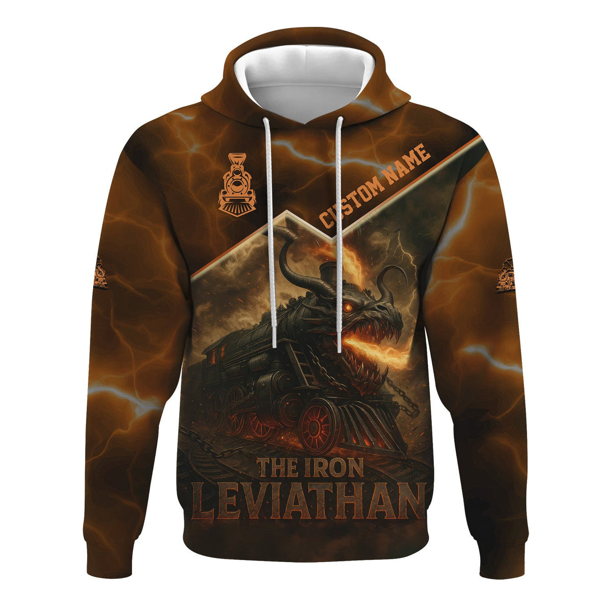 Custom Name Steam Train T-shirt, The Iron Leviathan, Monster Train Design, Train Lover Gift