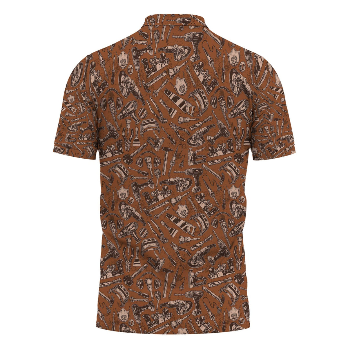 Mechanic Tool Pattern Brown T Shirt Mechanic Orange Polo Shirt Hoodie All Over Print