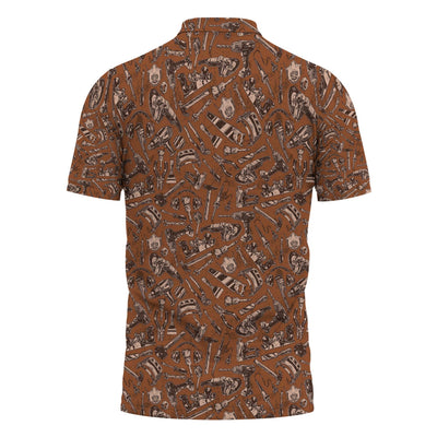 Mechanic Tool Pattern Brown T Shirt Mechanic Orange Polo Shirt Hoodie All Over Print