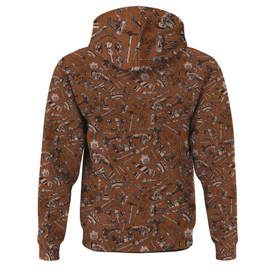 Mechanic Tool Pattern Brown T Shirt Mechanic Orange Polo Shirt Hoodie All Over Print