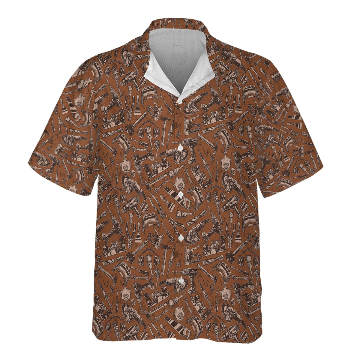 Mechanic Tool Pattern Brown T Shirt Mechanic Orange Polo Shirt Hoodie All Over Print