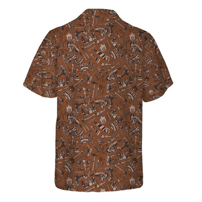 Mechanic Tool Pattern Brown T Shirt Mechanic Orange Polo Shirt Hoodie All Over Print