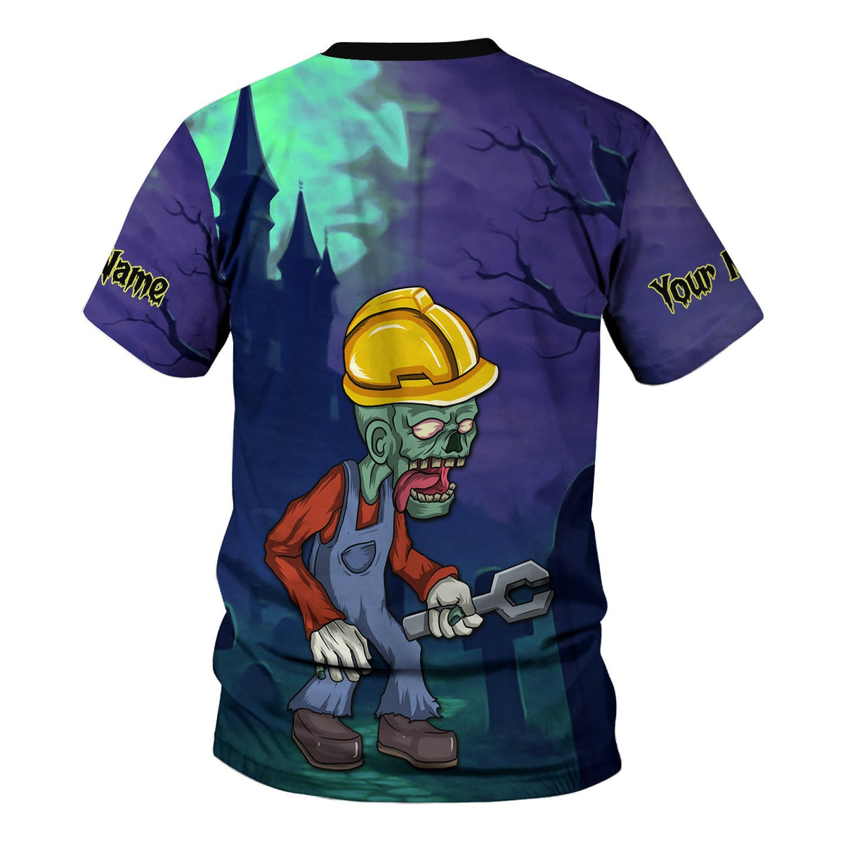 Custom Name Zombie Mechanic T Shirt Haunted House Halloween Shirt For Mechanic
