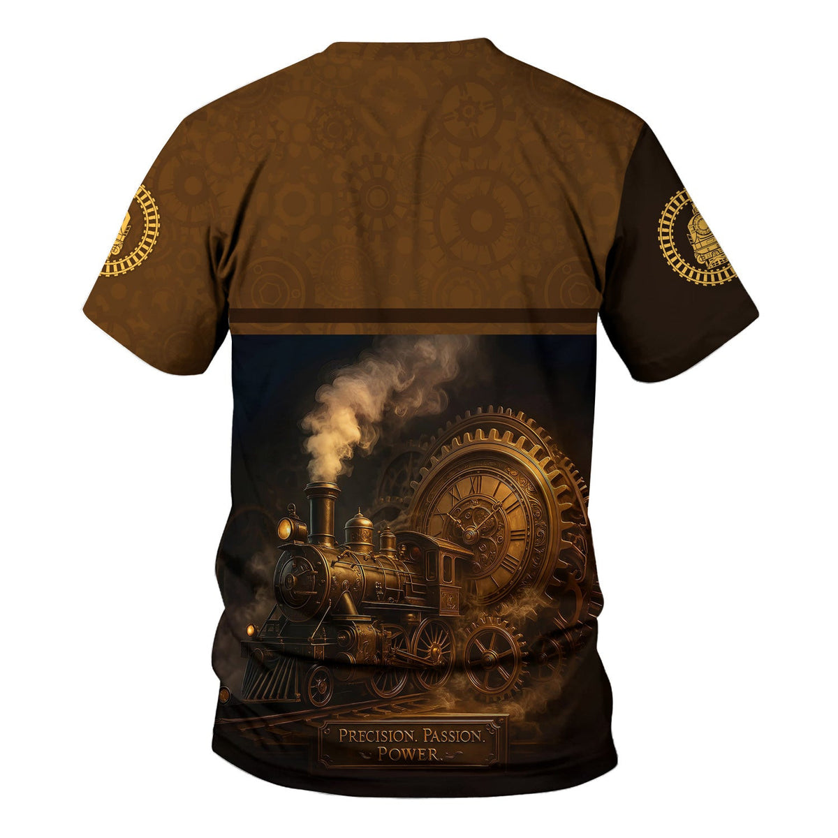 Custom Name Steam Train T-shirt, Precision Passion Power, Vintage Train Design, Train Lover Gift