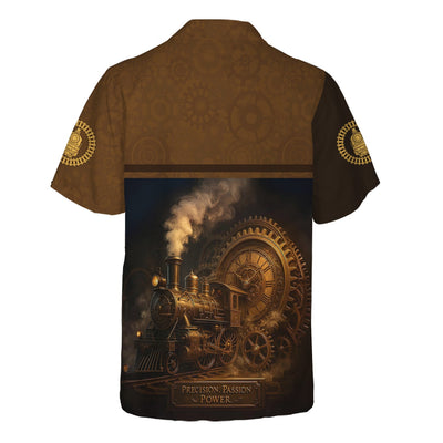 Custom Name Steam Train T-shirt, Precision Passion Power, Vintage Train Design, Train Lover Gift