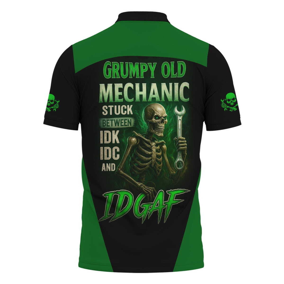 Personalized Mechanic Shirt, Grumpy Old Mechanic Stuck Between IDK IDC And IDGAF, Mechanic Uniforms, Gift For Men