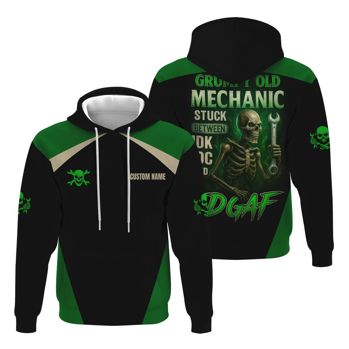 Personalized Mechanic Shirt, Grumpy Old Mechanic Stuck Between IDK IDC And IDGAF, Mechanic Uniforms, Gift For Men