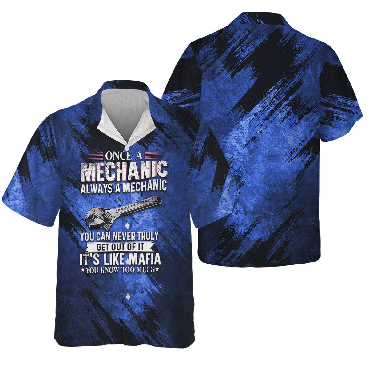Once A Mechanic Always A Mechanic Hawaiian Shirt Funny Printed Vintage Mechanic Unisex Shirt with Color Options