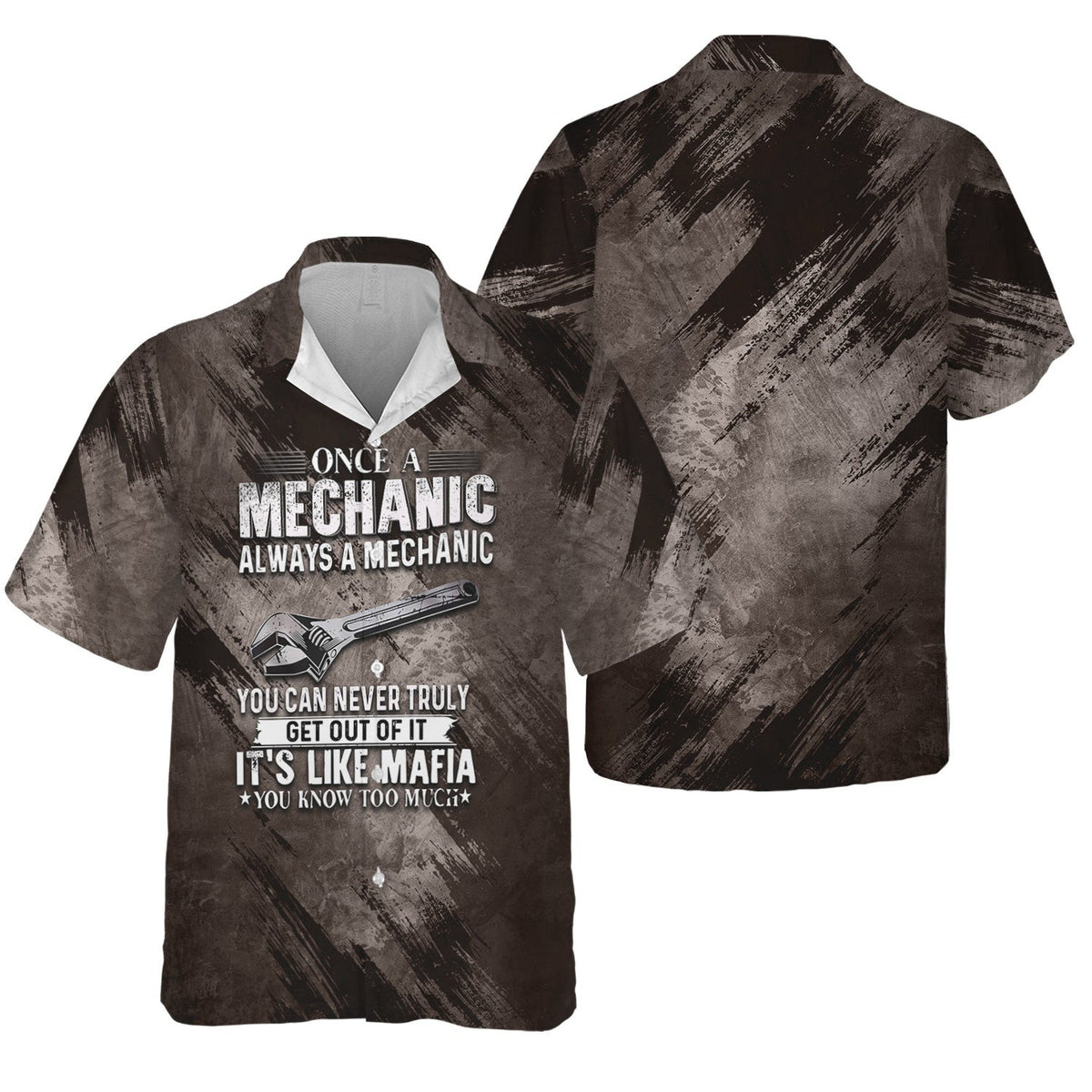 Once A Mechanic Always A Mechanic Hawaiian Shirt Funny Printed Vintage Mechanic Unisex Shirt with Color Options