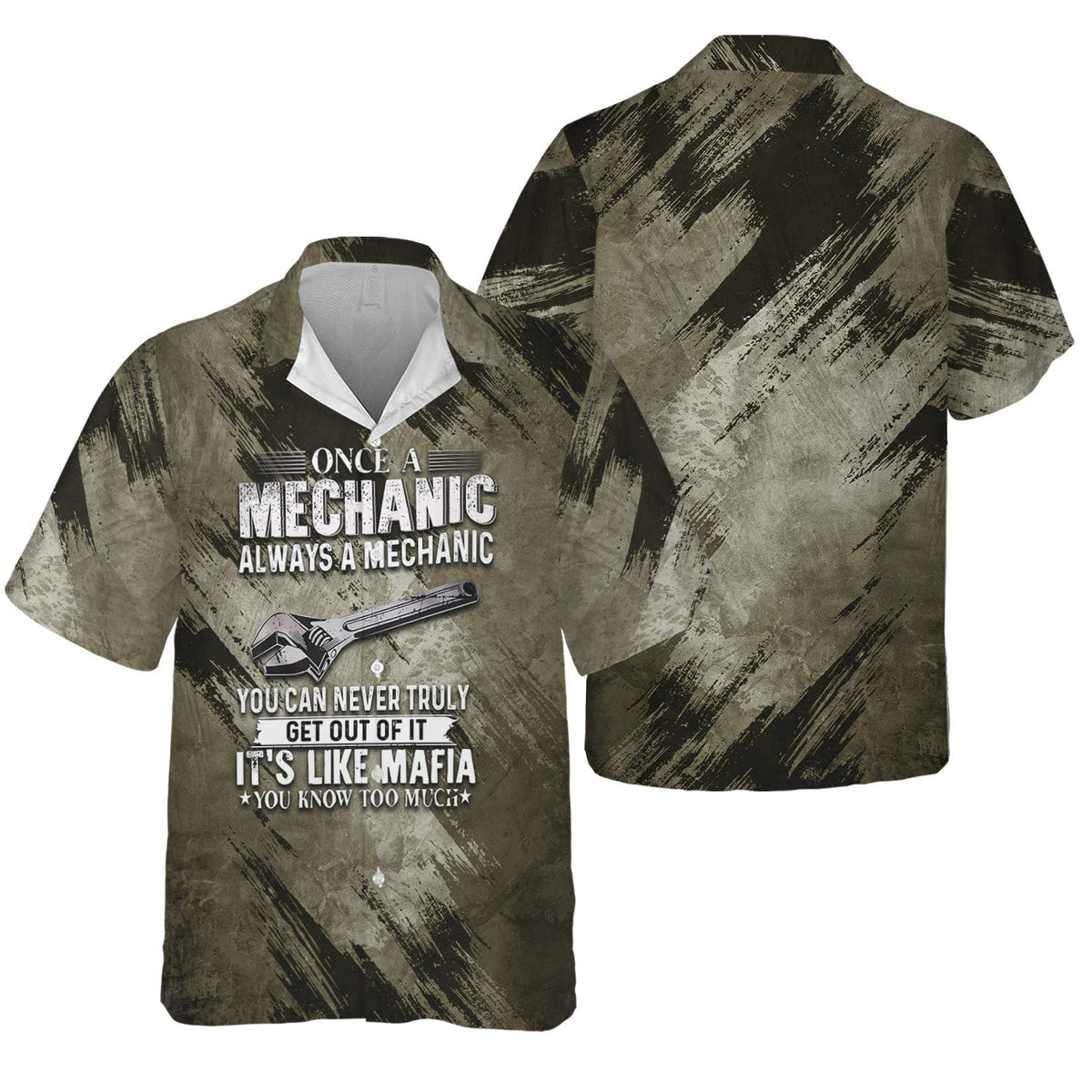 Once A Mechanic Always A Mechanic Hawaiian Shirt Funny Printed Vintage Mechanic Unisex Shirt with Color Options