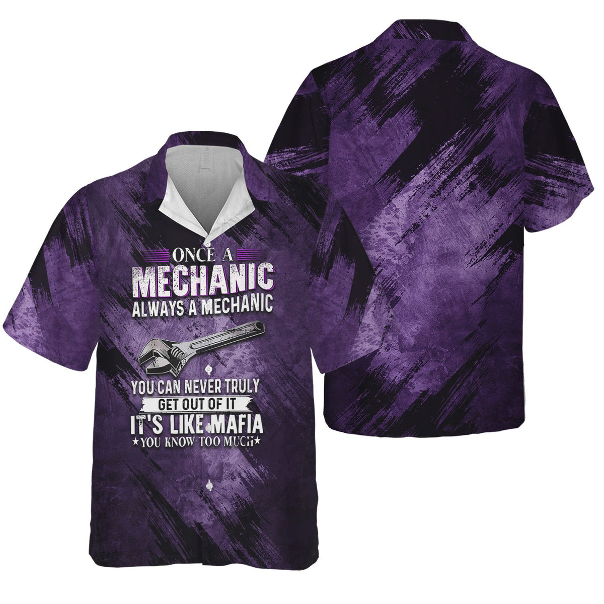 Once A Mechanic Always A Mechanic Hawaiian Shirt Funny Printed Vintage Mechanic Unisex Shirt with Color Options
