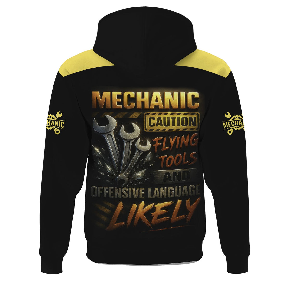 Personalized Mechanic Shirt, Mechanic Caution Flying Tools And Offensive Language Likely, Mechanic Uniforms, Gift For Men